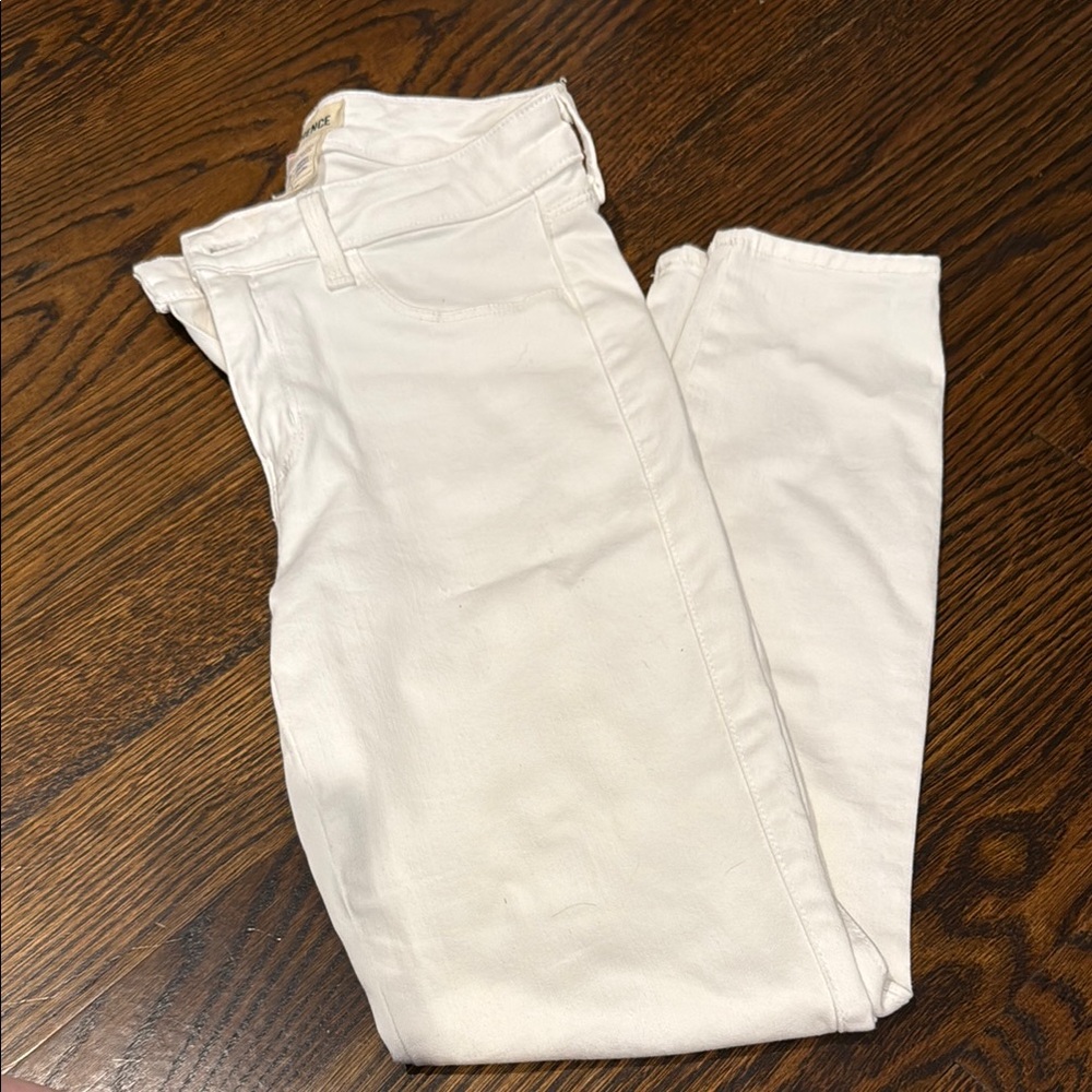 **L'AGENCE White Straight Leg Denim Jeans**